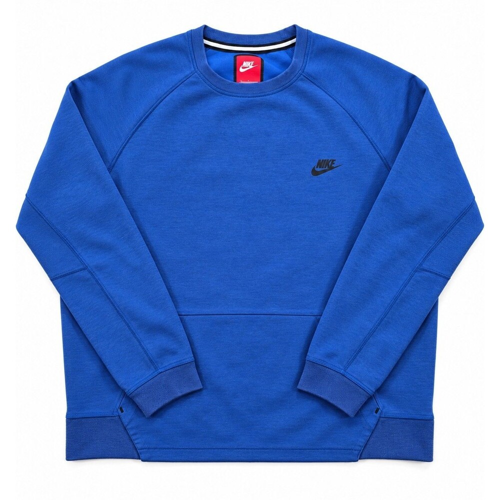 Nike Tech Fleece Sweatshirt Mens XL Blue Crewneck Kangaroo Pocket